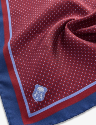 CORNELIANI: Graphic-Print Silk Pocket Square