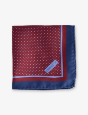 CORNELIANI: Graphic-Print Silk Pocket Square