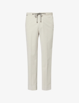 CORNELIANI: Slim-Leg Corduroy Stretch-Cotton Trousers