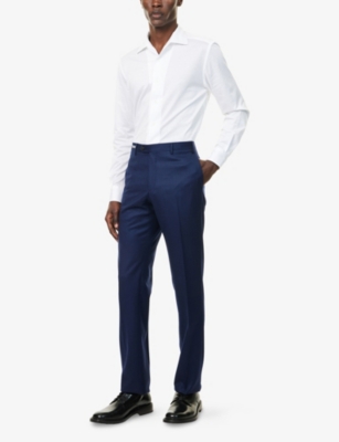 CORNELIANI: Slim-Leg Mid-Rise Wool Trousers