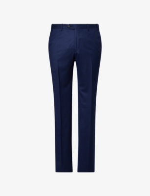 CORNELIANI: Slim-Leg Mid-Rise Wool Trousers