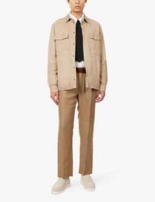 CORNELIANI: Flap-Pocket Boxy-Fit Suede Jacket