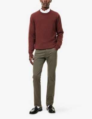 Corneliani Mens Dark Bordeaux Coloured Crewneck Knitted Cashmere Jumper