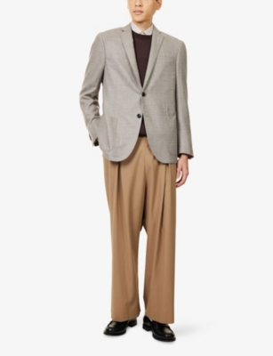 CORNELIANI: Academy Checked Silk-Wool Blend Jacket