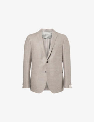 CORNELIANI: Academy Checked Silk-Wool Blend Jacket