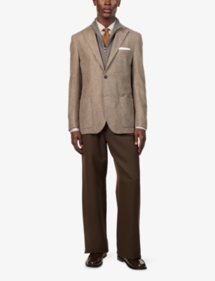 CORNELIANI: Notched-Collar  Removable-Bib Wool-Cashmere Blend Jacket