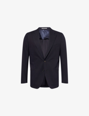 CORNELIANI: Notched-Lapel Long-Sleeve Cotton-Cashmere Blend Jacket