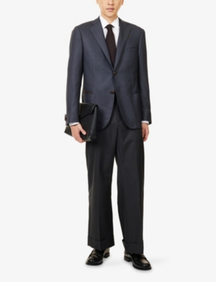 CORNELIANI: Single-Breasted Notched-Collar Silk-Wool Blend Jacket