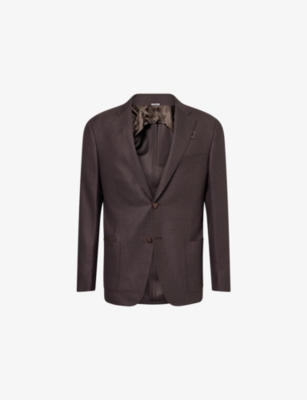 CORNELIANI: Notched-Lapel Long-Sleeve Wool Blend Jacket