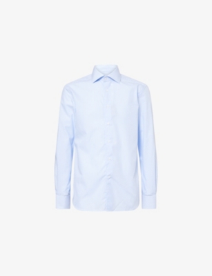 CORNELIANI: Regular-Fit Stripe-Print Wrinkle-Free Cotton Shirt