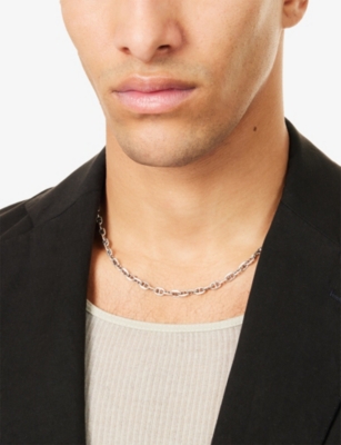 Serge Denimes Mens Silver Wanted 925 Sterling Silver Chain In Metallic