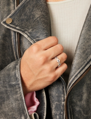 Serge Denimes Mens Wanted 925 Sterling Silver Ring In Metallic