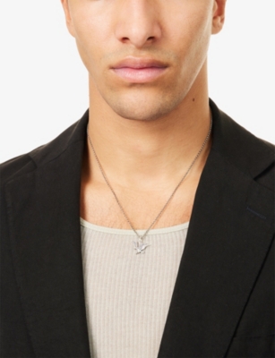 Serge Denimes Mens Eagle 925 Sterling Silver Necklace In Metallic