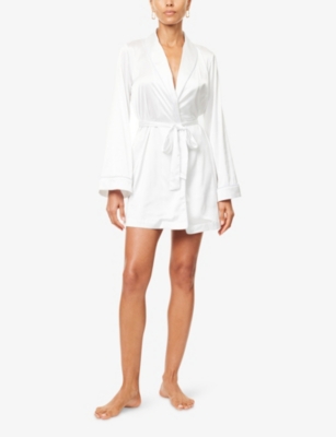 Savage X Fenty X Fenty Womens Hazy White Bridal Mrs Satin Robe Xs In White