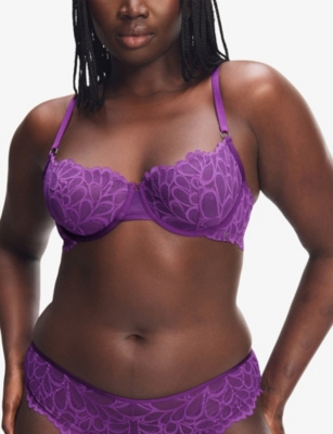 Savage X Fenty X Fenty Womens Purple Gem Savage Not Sorry Unlined Balconette Lace  Bra 32dd