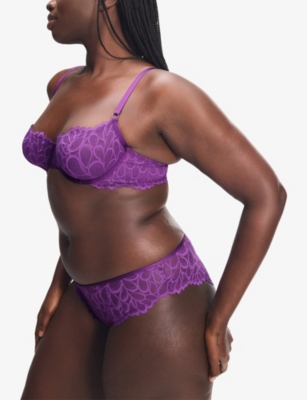 Savage X Fenty X Fenty Womens Purple Gem Savage Not Sorry Lace Cheeky Briefs