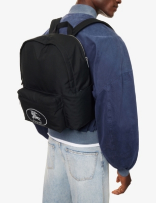 Burberry Black Backpack With Spacious Design And Padded Straps