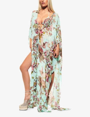 SKIMS: SKIMS x Cavalli Graphic-Print Stretch-Woven Kaftan
