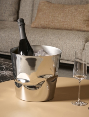 Alessi Compressioni Stainless-steel Wine Cooler 24cm In Silver