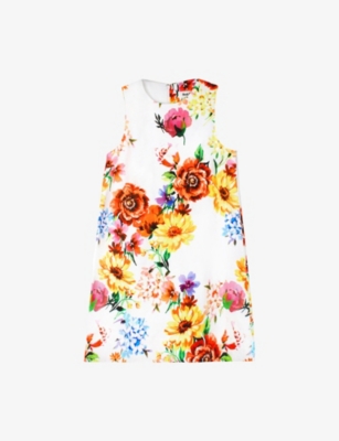 RO&ZO: Garden Floral Round-Neck Floral Shift Dress