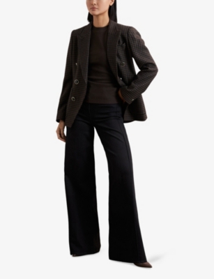 REISS: Trudy Ruched Stretch-Cotton Top