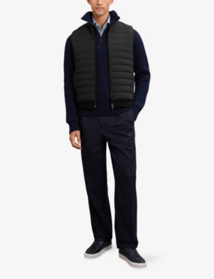 REISS: Newford Funnel-Neck Quilted Gilet
