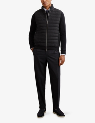 REISS: Newford Funnel-Neck Quilted Gilet