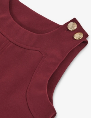 Reiss Berry Button Detail Sleeveless Shift Dress In Purple