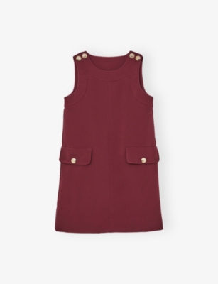Reiss Berry Button Detail Sleeveless Shift Dress In Purple