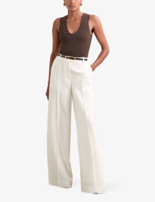 REISS: Chaya Snakeskin-Effect Leather Belt