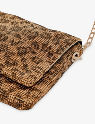 REISS: Soho Leopard-Print Woven Shoulder Bag