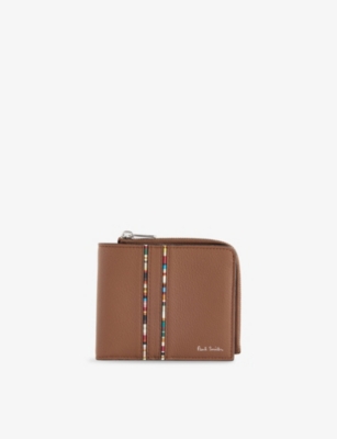 PAUL SMITH: Bifold Striped Leather Wallet