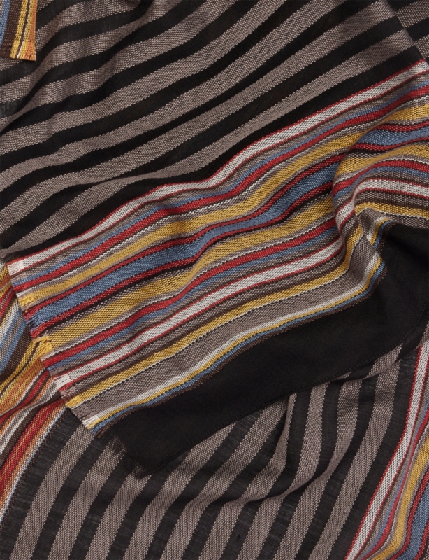 'Signature Stripe' Viscose-Wool Edge Scarf