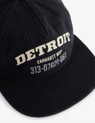 Carhartt Mens Black Arcan Branded Cotton-canvas Cap In Black