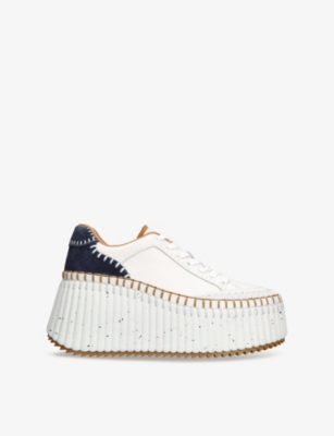 CHLOE: Nama Wedge Leather Trainers