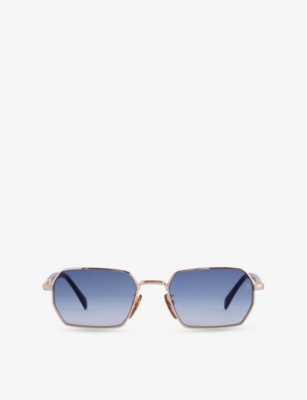 EYEWEAR BY DAVID BECKHAM: 1174/S Rectangle-Frame Metal Sunglasses