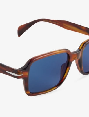 Eyewear By David Beckham Mens Brown Horn 1140/s Rectangle-frame Acetate Sunglasses In Brown