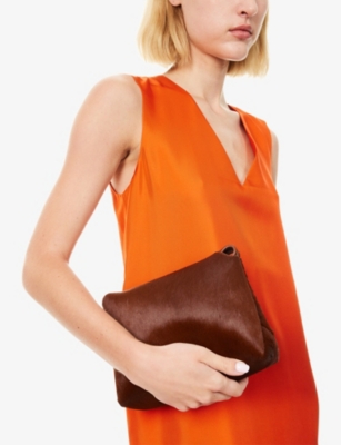 Khaite Womens Rust Medium Lina Calf-hair Cross-body Bag