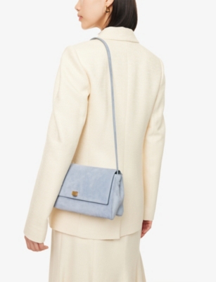 Khaite Womens Lead Audrey Suede Crossbody Bag In Gray