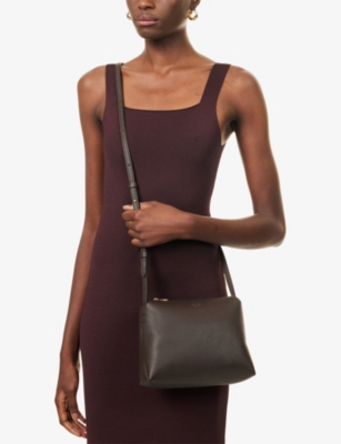 Khaite Womens Espresso Lina Medium Leather Cross-body Bag In Brown