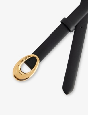 Khaite Womens Black Olivia Leather Belt In Black