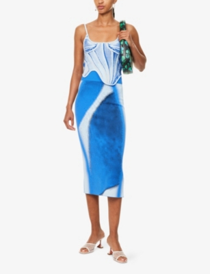 PH5: Sophie Split Stretch-Woven Midi Skirt