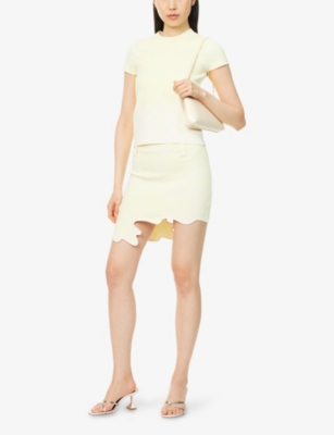 Ph5 Womens Alani Uv Reactive Wavy Knitted Mini Skirt Xs