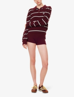 THE COUTURE CLUB: Stripe-Print Knitted Cotton Rugby Sweatshirt