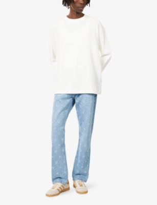 THE COUTURE CLUB: Waffle Long-Sleeve Cotton Top