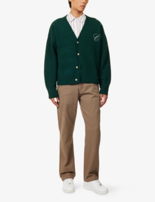 THE COUTURE CLUB: Logo-Embroidered Knitted Cardigan
