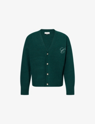THE COUTURE CLUB: Logo-Embroidered Knitted Cardigan