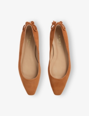 Lk Bennett Womens Bro-tan Essie Tassel Suede Ballet Flats Eur 37 / 4 Uk In Brown