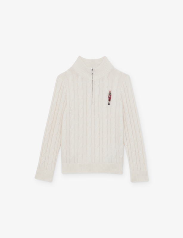 Nollaig Nutcracker Cotton Wool Blend Jumper  9-13 Years