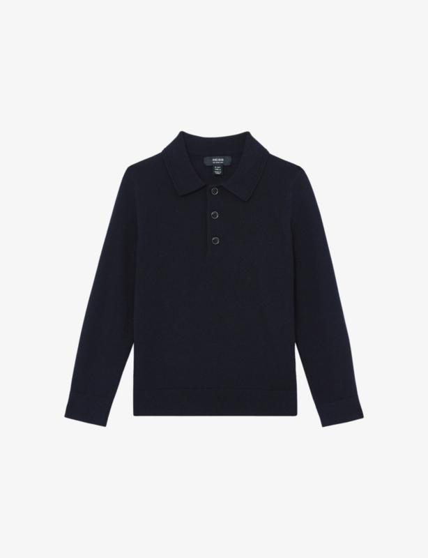 Trafford Half-Button Wool Polo Shirt 3-9 Years